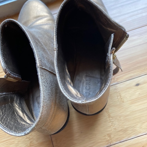 J Crew Gold Ankle Booties Size 9.5 - Picture 4 of 6